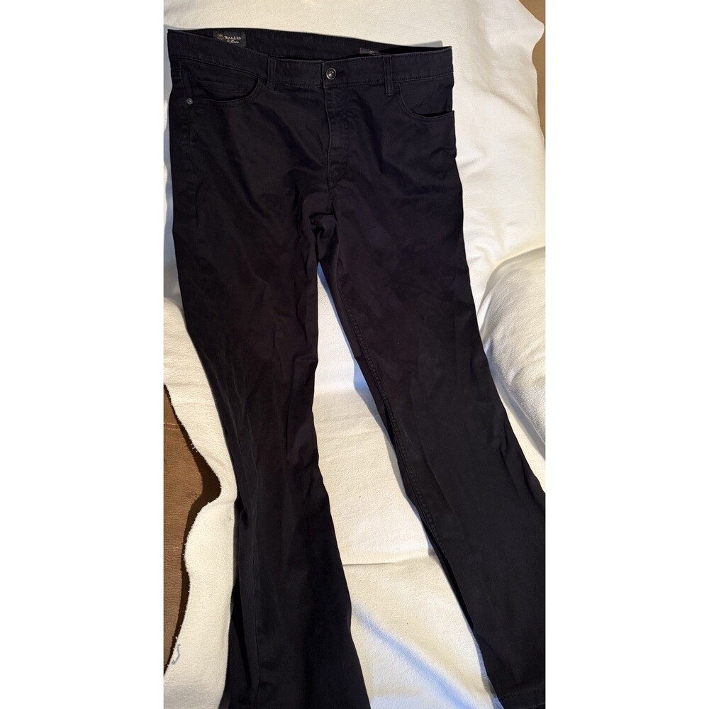 Wallin & Bros. Men's Black Casual Pants Size 36 Cotton Spandex Flat Front 5-Poc…